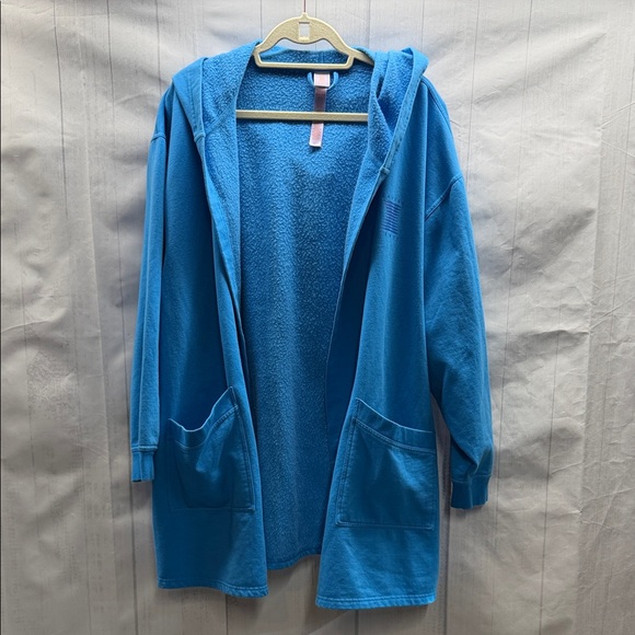Savage X Fenty Blue Forever Savage Short Dressing Gown Hooded Robe - Picture 3 of 9